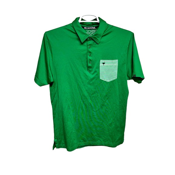 Travis Mathew THE CHIVE Short Sleeve‎ Golf Men's Large Green Polo Shirt LNC - Picture 1 of 6